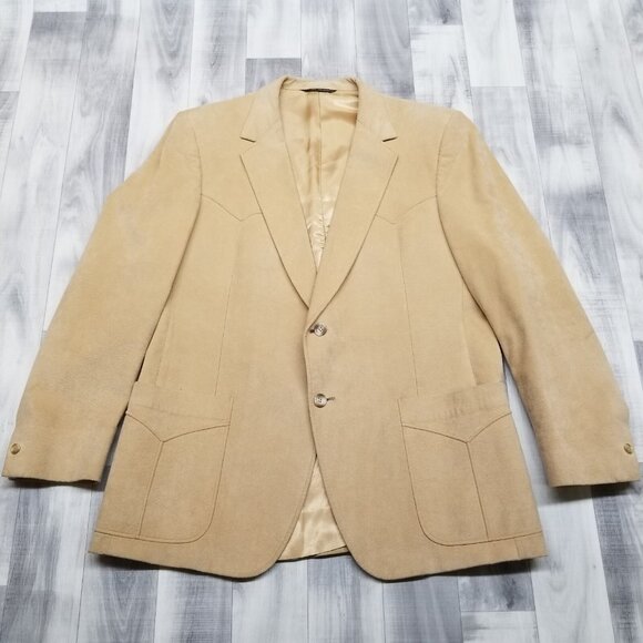 Goldwaters USA Other - ✅VTG Goldwaters Blazer Mens Beige Custom Fabric Jacket Western Style Coat 21”/31